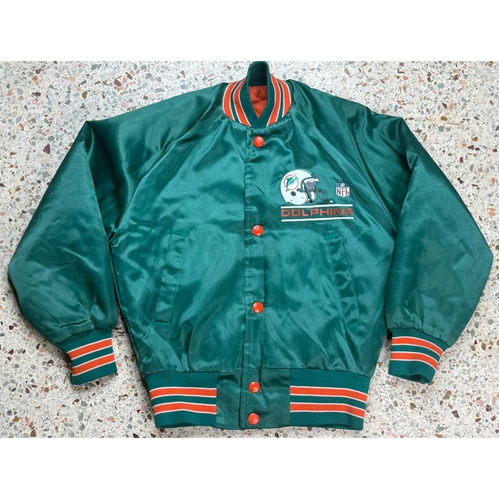 Chalk Line NFL Vintage Miami Dolphins Snap Button Toddler Bomber Jacket Size 6/8